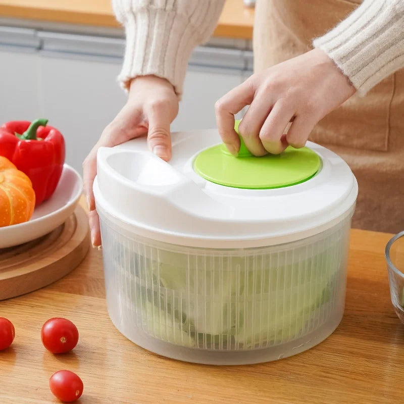 4-in-1 Manual Vegetable Slicer & Salad Spinner – Multi-Function Food Prep Tool