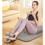 Ab Roller & Sit-Up Trainer with Resistance Bands - Home Gym