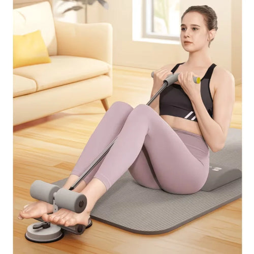 Ab Roller & Sit-Up Trainer with Resistance Bands - Home Gym