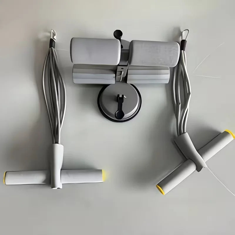 Ab Roller & Sit-Up Trainer with Resistance Bands - Home Gym