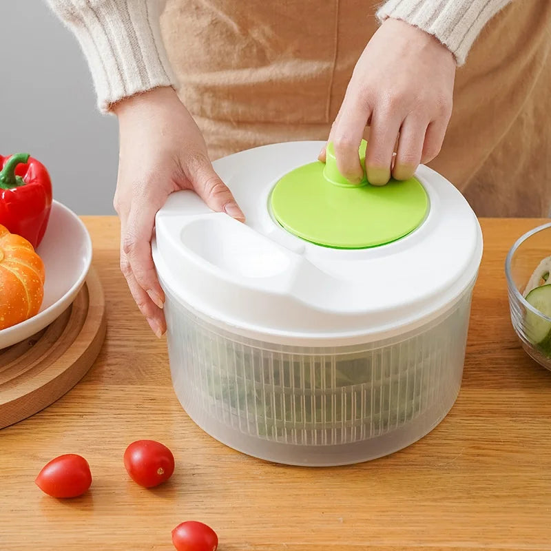 4-in-1 Manual Vegetable Slicer & Salad Spinner – Multi-Function Food Prep Tool