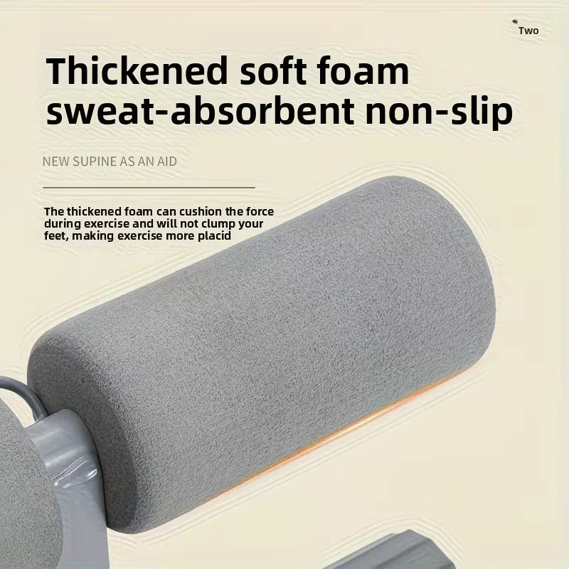 Ab Roller & Sit-Up Trainer with Resistance Bands - Home Gym